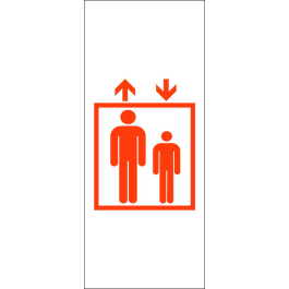 STICKER ascenseur homme enfant rouge