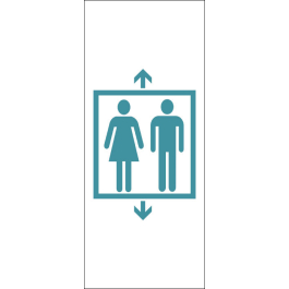 STICKER ascenseur-couple bleu clair