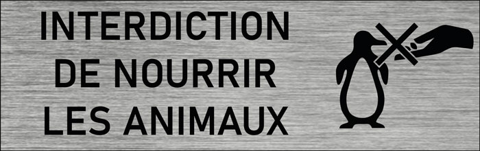 Plaque de porte Interdiction de nourrir les animaux