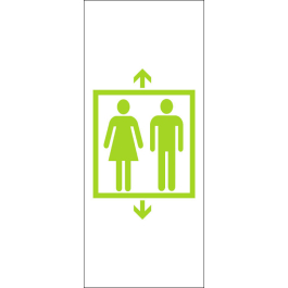 STICKER ascenseur-couple vert clair