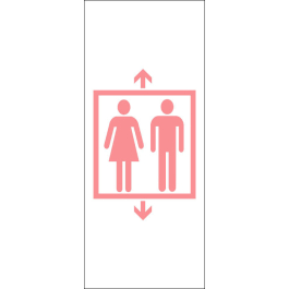 STICKER ascenseur-couple rouge