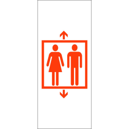 STICKER ascenseur-couple orange