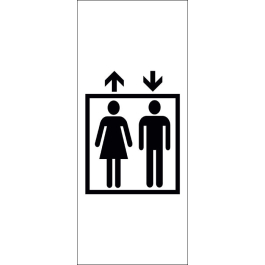 STICKER black ascenseur-homme-femme double flèche 5