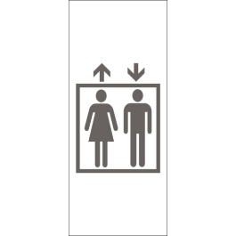 STICKER ascenseur homme femme gris