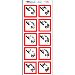10 Autocollants Pictogramme Danger Corrosif - Conformité et Protection Visuelle
