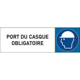 Plaque de porte classique Port du casque obligatoire