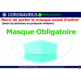 Port du masque obligatoire - affichage signalétique