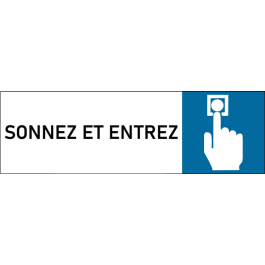 Plaque de porte classique Sonnez et entrez