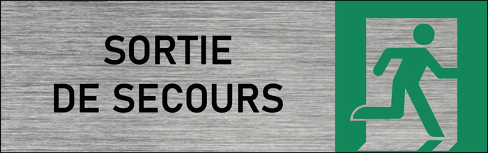 Plaque de porte sortie de secours