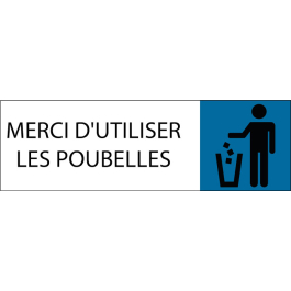 Plaque de porte classique Merci d'utiliser les poubelles