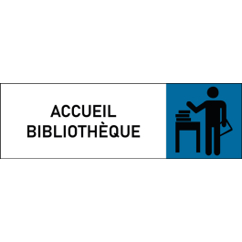 Plaque de porte classique Accueil bibliothèque
