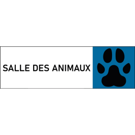 Plaque de porte classique Salle des animaux