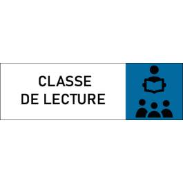 Plaque de porte classique Classe de lecture