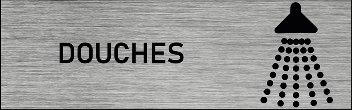 Plaque de porte douches