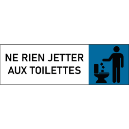 Plaque de porte classique Ne rien jeter aux toilettes