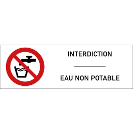 Signalétique interdiction eau-non potable - format rectangle