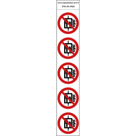 Autocollants Interdiction d'utiliser l'ascenseur en cas d'incendie - P020 norme iso 7010 – par Lot d