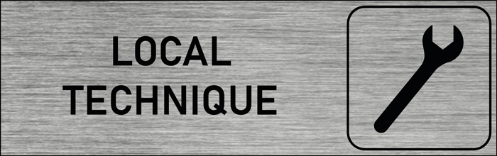 Plaque de porte local technique