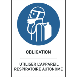 Panneau obligation utiliser l'appareil respiratoire autonome
