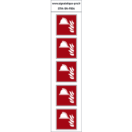 Autocollants Ensemble d'équipements de lutte contre l'incendie F004 - F004 norme iso 7010 – par Lot