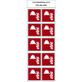 Autocollants Ensemble d'équipements de lutte contre l'incendie F004 - F004 norme iso 7010 – par Lot