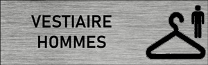 Plaque de porte vestiaire hommes