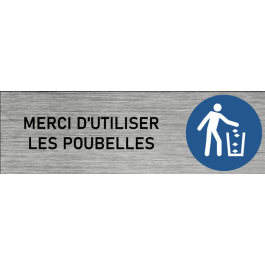 Plaque de porte Merci d'utiliser les poubelles 2
