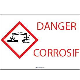 "Pictogramme Corrosif de Sécurité: Signalisation Conforme et Haute Visibilité pour Risques Chimiques"