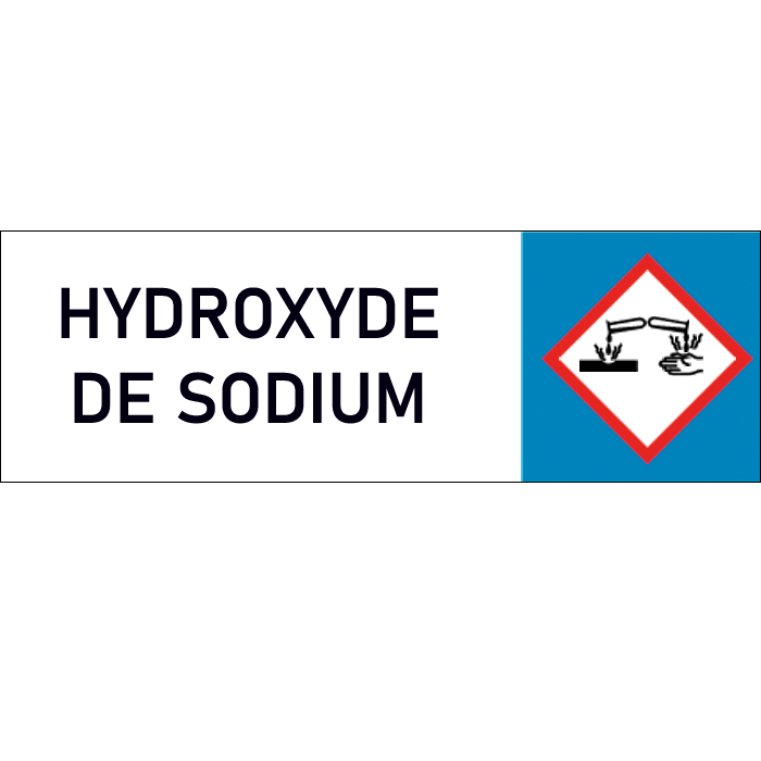 "Plaque Danger Hydroxyde de Sodium - Conformité SGH, Haute Visibilité et Sécurité Accrue"
