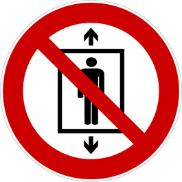 Pictogramme interdit d' utiliser cet ascenseur pour des personnes
