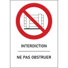 panneau interdit d' obstruer