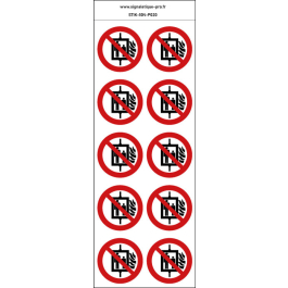 Autocollants Interdiction d'utiliser l'ascenseur en cas d'incendie - P020 norme iso 7010 – par Lot d