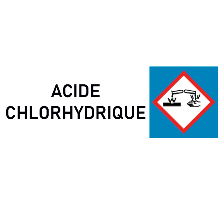 "Plaque de Sécurité Acide Chlorhydrique – Signalétique de Danger Corrosif avec Symbole Clair et Préventif"