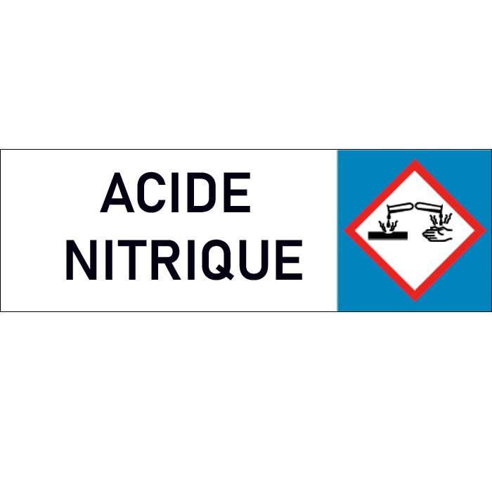 "Plaque de Sécurité Acide nitrique – Signalétique de Danger Corrosif avec Symbole Clair et Préventif"