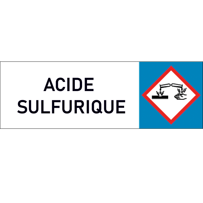 "Plaque de Sécurité Acide sulfurique – Signalétique de Danger Corrosif avec Symbole Clair et Préventif"