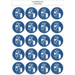 Autocollants Utiliser l'appareil respiratoire autonome - M047 norme iso 7010 – par Lot de 20