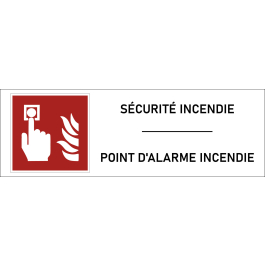 Signalétique sécurité point d'alarme incendie - format rectangle