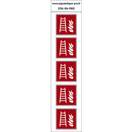 Autocollants Échelle d'incendie - F003 norme iso 7010 – par Lot de 5