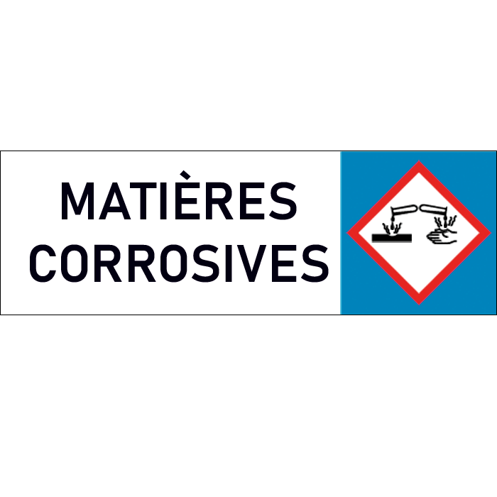 "Plaque de Sécurité Matières corrosives – Signalétique de Danger Corrosif avec Symbole Clair et Préventif"
