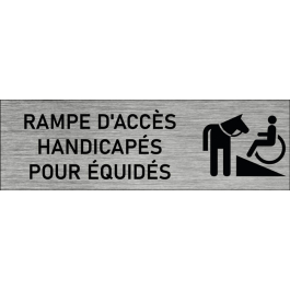 Plaque de porte Rampe d'accès handicapés pour équidés