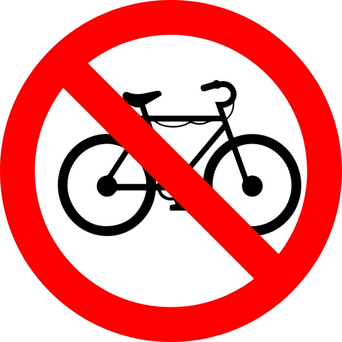 Panneau interdit au vélo