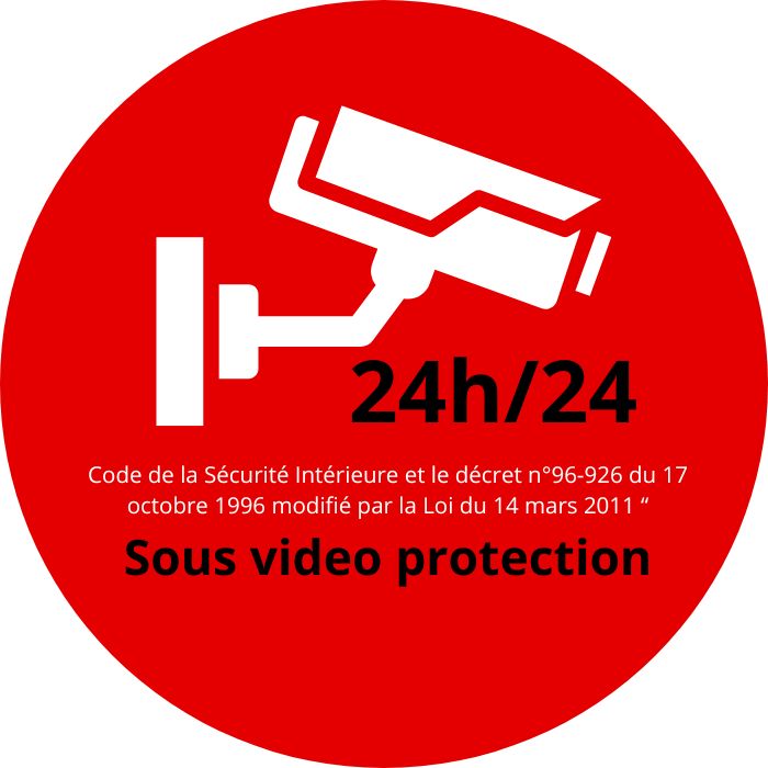"Panneau Légalisé 'Etablissement Sous Vidéo Surveillance 24h/24' - Sécurité Renforcée et Dissuasion Maximale"