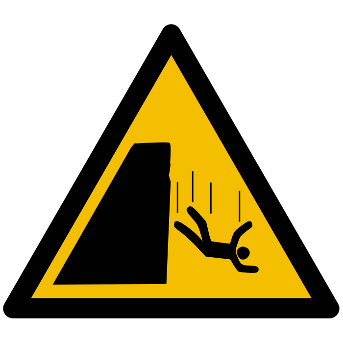 "Pictogramme Risque de Chute de Hauteur - Signalisation de Sécurité Haute Visibilité et Prévention Efficace"
