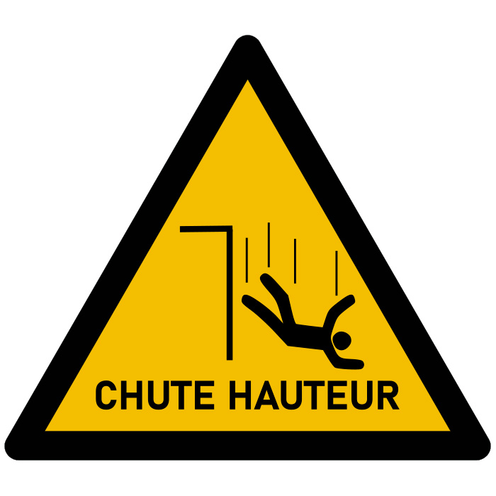 "Pictogramme Risque Chute de Hauteur – Sécurité Essentielle pour Zones à Risque – Durable et Visible | Commandez Maintenant"