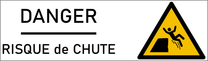 "Panneau Risque de Chute en Glissant - Signalisation Sécurité Visuelle Impactante"