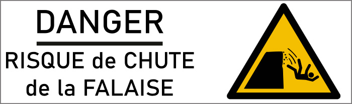 Pictogramme "DANGER - Risque de Chute de la Falaise" – Signalisation de Sécurité Essentielle