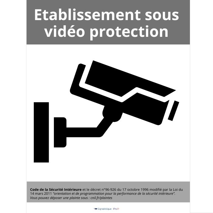 "Panneau Établissement sous Vidéo Protection": Conformité et Sécurité Assurée