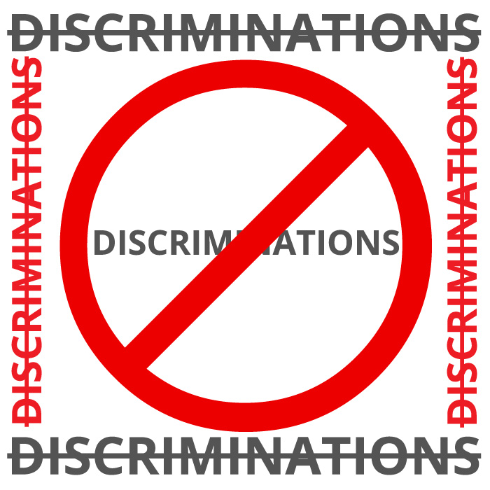 Pictogramme Discrimination au Travail – Affiche Anti-Discrimination pour un Environnement de Travail Inclusif