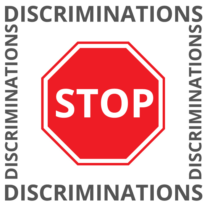 Panneau "Stop à la Discrimination" – Rejoignez le Mouvement pour l'Égalité avec un Visuel Impactant