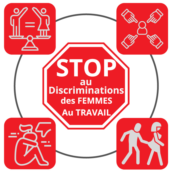Affiche de Sensibilisation "STOP Discrimination des Femmes au Travail" – Affirmez l'Engagement Égalitaire de votre Entreprise